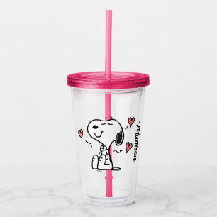 Verre En Acrylique cacahuètes Coeurs de snoopy
