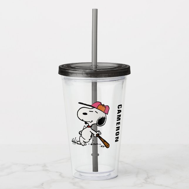 Verre En Acrylique cacahuètes | Snoopy at Bat (Devant)