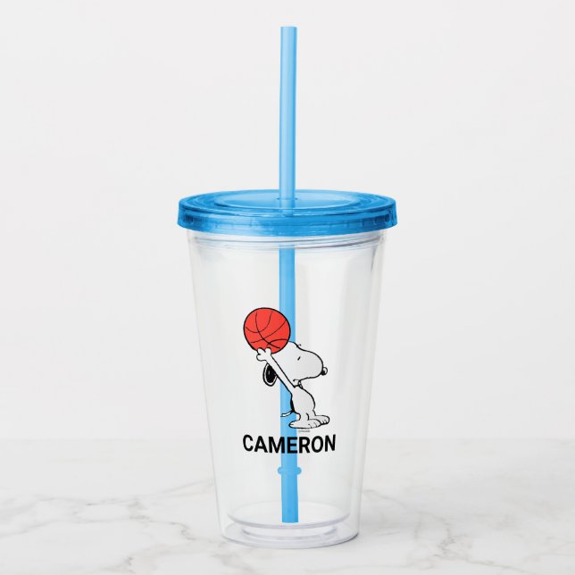 Verre En Acrylique cacahuètes | Snoopy Basketball Hoop Shot (Devant)