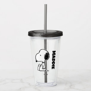 Verre En Acrylique cacahuètes   Snoopy En Bas