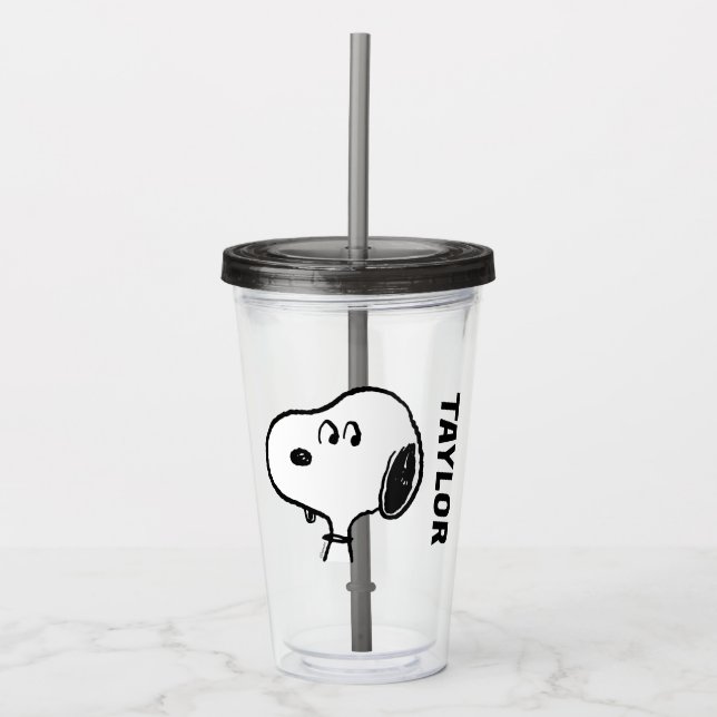 Verre En Acrylique cacahuètes | Snoopy Looks (Devant)
