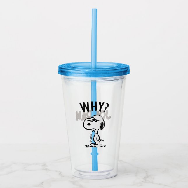 Verre En Acrylique cacahuètes | Snoopy Se Demande Pourquoi ? (Devant)