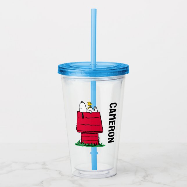 Verre En Acrylique cacahuètes | Snoopy & Woodstock Doghouse (Devant)