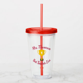 Verre En Acrylique Cadeau enseignant personnalisé, Meilleur enseignan
