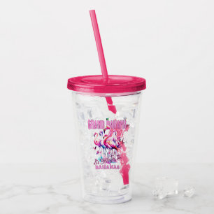 Verre En Acrylique Cadeau souvenir Bahamas : Grand Bahama Flamant ros