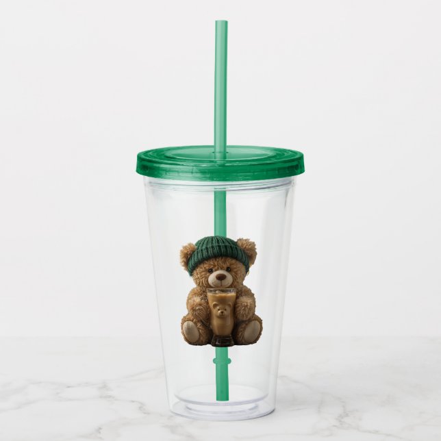 Verre En Acrylique Café glacé Teddy Bear  (Devant)