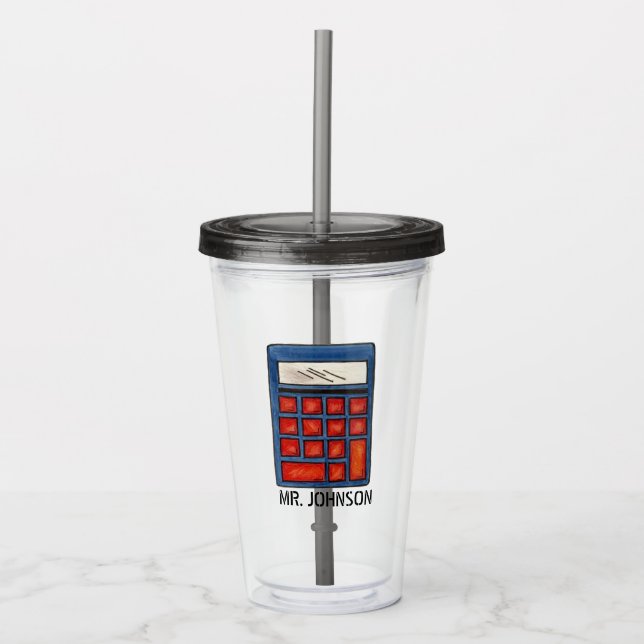 Verre En Acrylique Calculatrice école mathématiques Enseignant enseig (Devant)
