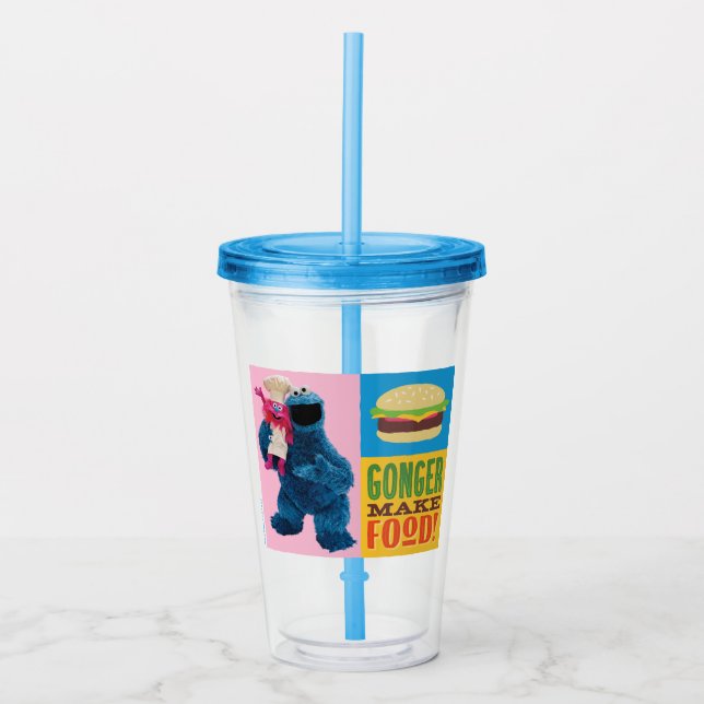 Verre En Acrylique Camion fourré de Cookie Monster | Gonger Make Food (Devant)