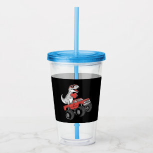 Verre En Acrylique Camion Monstre de la Saint-Valentin T Rex Dinosaur