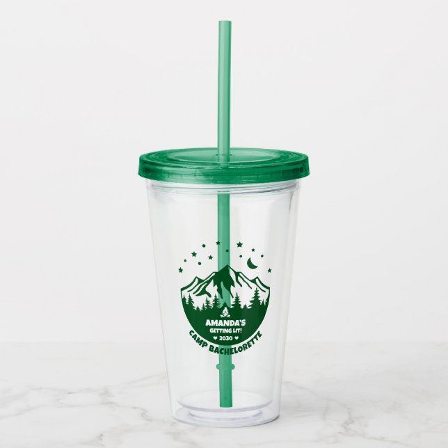 Verre En Acrylique Camp Bachelorette | Épouse verte (Devant)