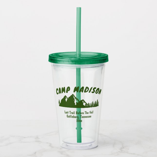 Verre En Acrylique Camp Bachelorette Party Mountain Camping Bach Trip (Devant)