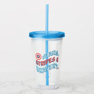 Verre En Acrylique Captain America Étoiles, Rayures et Bravoure