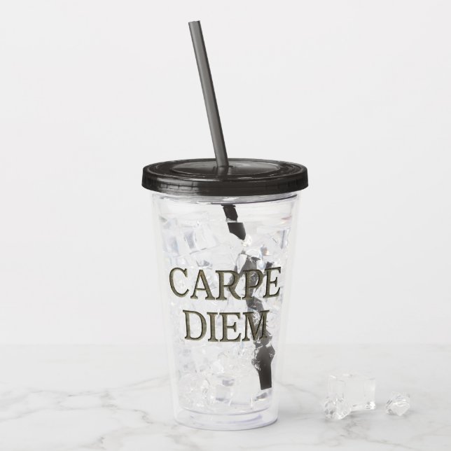 Verre En Acrylique Carpe Diem Stone gris acrylique tumbler (Devant glace)