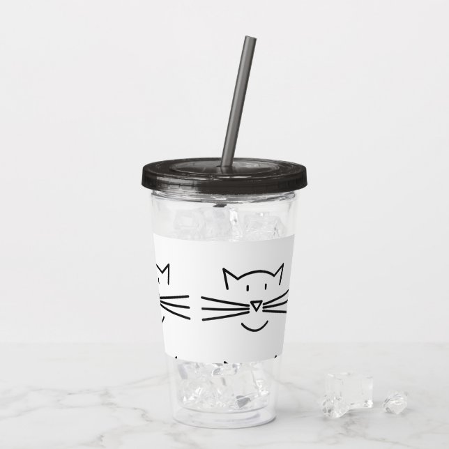Verre En Acrylique Cat Whisker Face Tumblings acryliques (Dos glace)