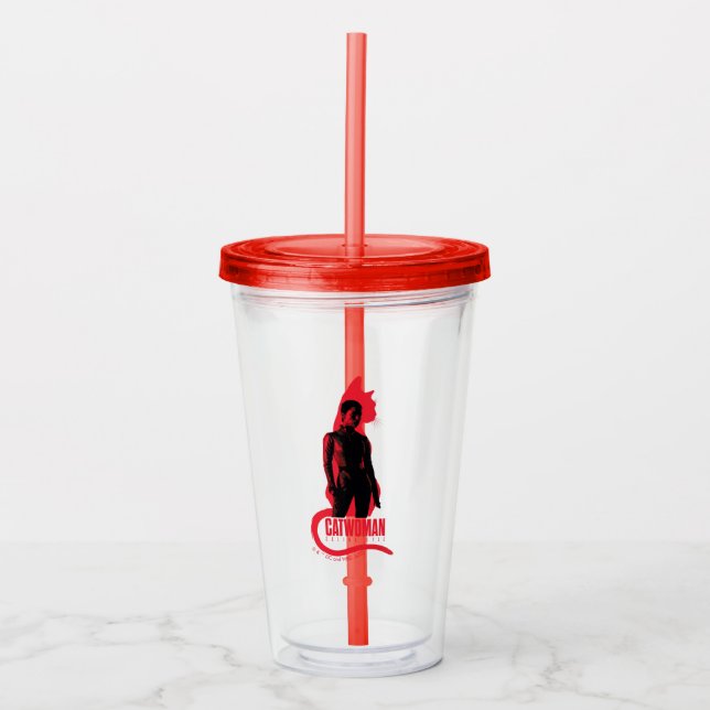 Verre En Acrylique Catwoman Selina Kyle Chat Silhouette (Devant)