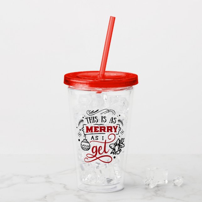 Verre En Acrylique C'est aussi joyeux que je l'ai | Fun de Noël (Dos glace)