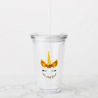 Verre En Acrylique C'est Automne Y'all Automne Unicorn Plastic Cup & 