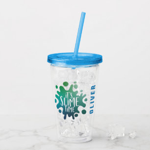Verre En Acrylique C'est bleu de temps de boue + partie verte de boue