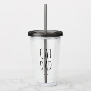 Verre En Acrylique "Chat Papa" Simple Farmhouse moderne