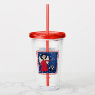 Verre En Acrylique Chat rouge Ange Flottant Sucres de canne de robe d