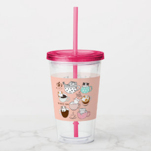 Verre En Acrylique Chats dans des tasses à café