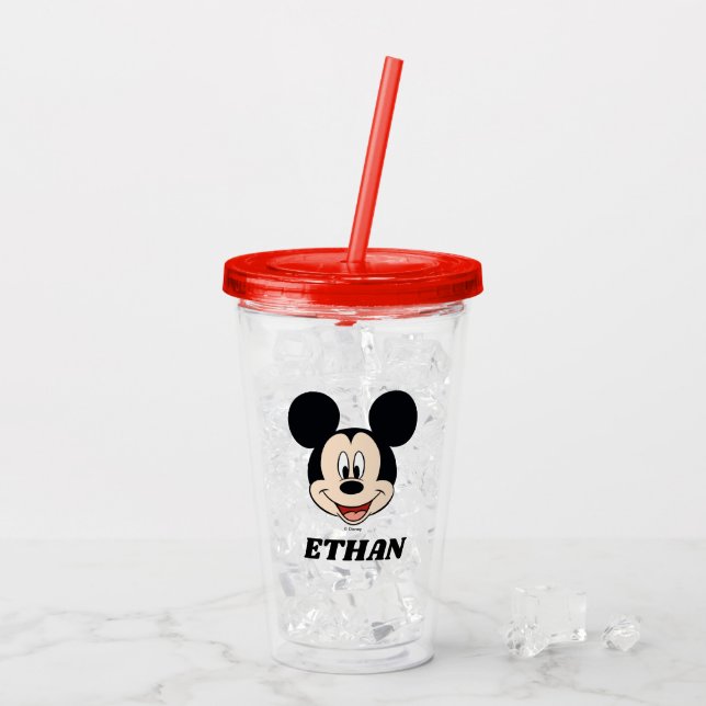 Verre En Acrylique Chef Mickey moderne | Ajoutez votre nom (Dos glace)