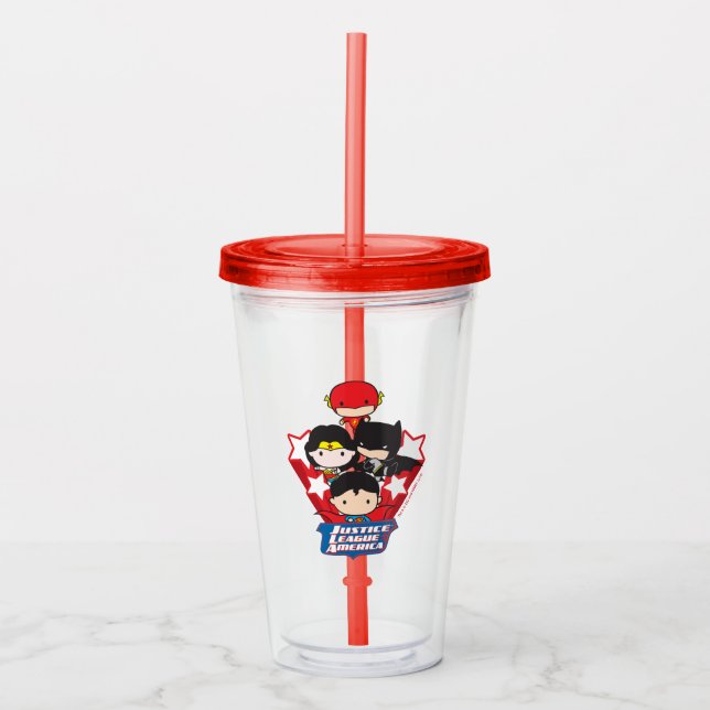 Verre En Acrylique Chibi Justice League of America Étoiles 2 (Devant)