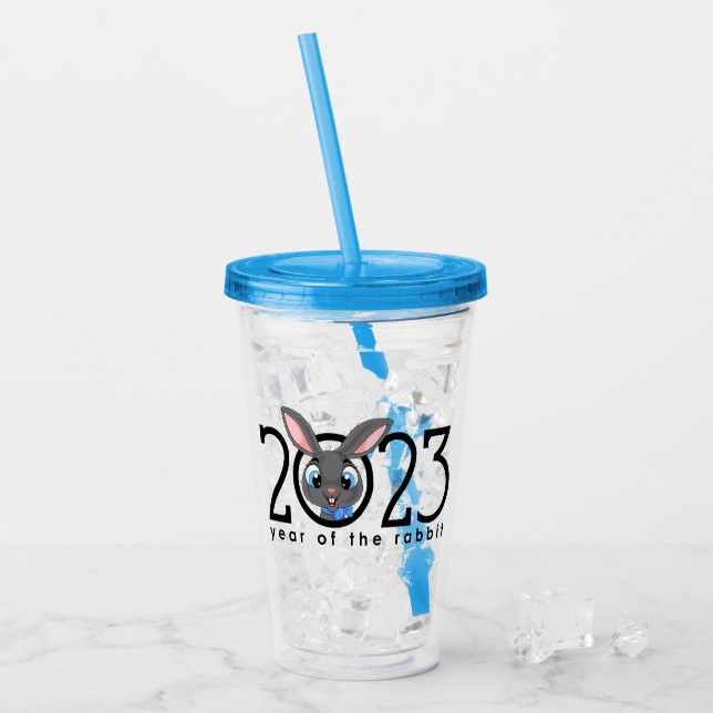 Verre En Acrylique Chine Nouvel An Cartoon Rabbit (Devant glace)