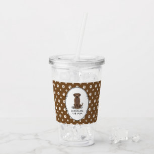 Verre En Acrylique Chocolat Lab Maman Labrador Retriever Maman Maman