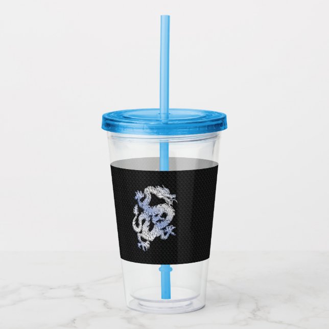 Verre En Acrylique Chrome comme argent Dragon Black Snake style de pe (Devant)