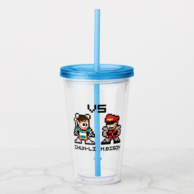 Verre En Acrylique Chun-Li 8 bits VS M.Bison (Devant)