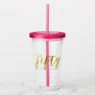 Verre En Acrylique Cinquante et or rose chic fabuleux