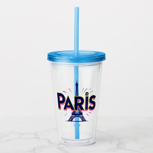 Verre En Acrylique City of Lights: Bold Paris Typography Art (Devant)