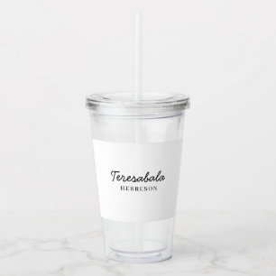 Verre En Acrylique Conception de script minimaliste de demoiselle d'h