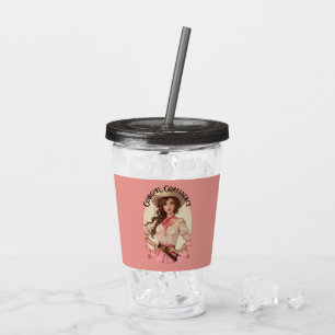Verre En Acrylique Coquette Cowgirl Western Mode Portrait