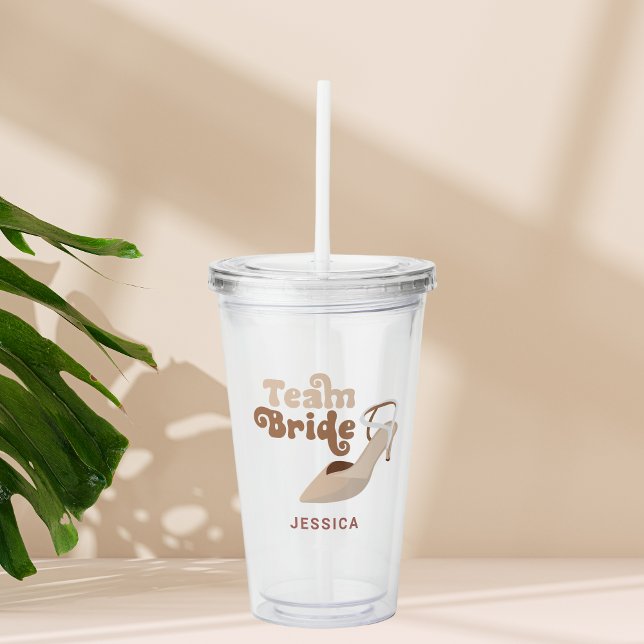 Verre En Acrylique Coupe de mariée de l'équipe mariée fête personnali (Créateur téléchargé)