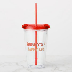 Verre En Acrylique Coupe Sippy de maman - Étiquettes de vin amusants