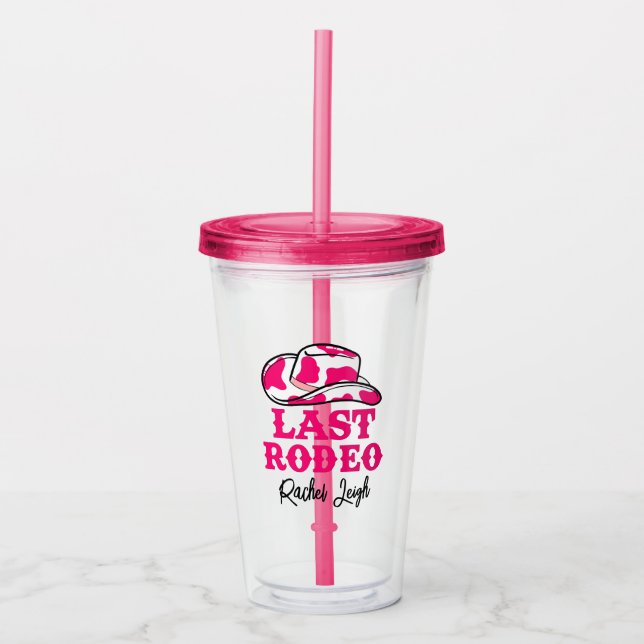 Verre En Acrylique Cowgirl Disco Dernier Rodeo Bachelorette (Devant)