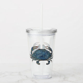 Verre En Acrylique Crabes - bleu vrai