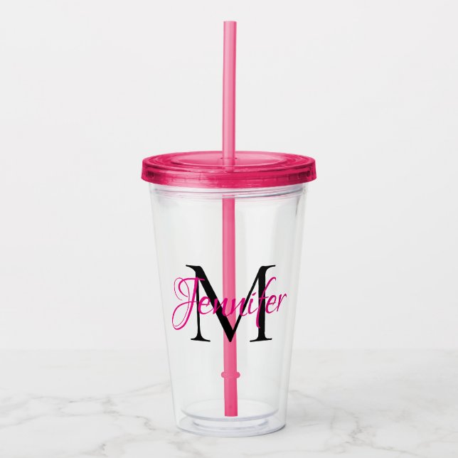 Verre En Acrylique Créez votre propre monogramme personnalisé (Devant)