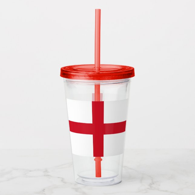 Verre En Acrylique Croix de St George ~ Drapeau d'Angleterre (Devant)