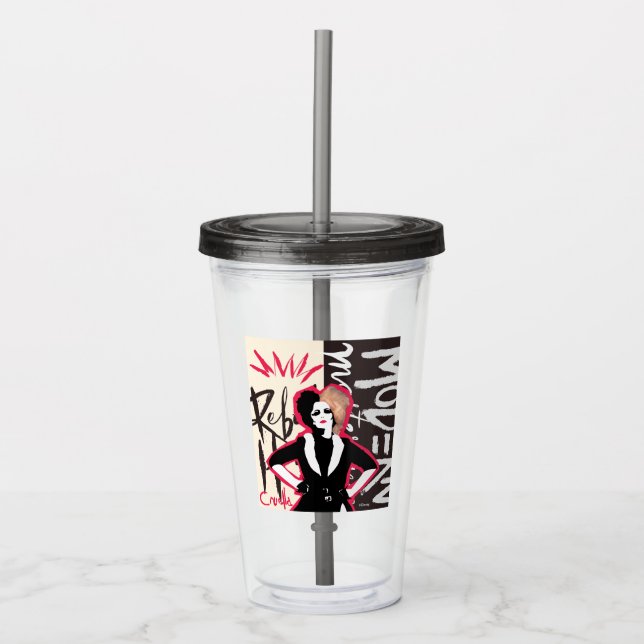 Verre En Acrylique Cruella| Coeur rebelle - Chef-d'oeuvre moderne (Devant)
