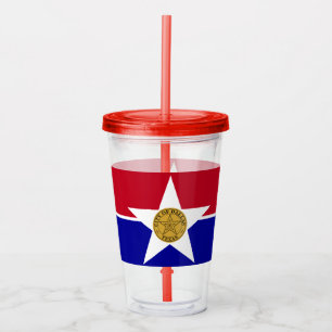 Verre En Acrylique Culbuteur acrylique avec le drapeau de Dallas, le