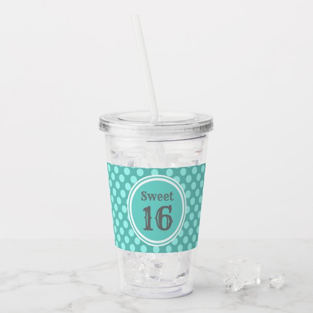 Verre En Acrylique Culbuteur acrylique moderne turquoise de sweet (Devant glace)