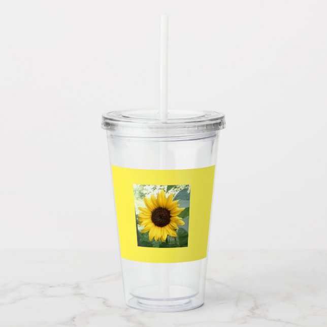 Verre En Acrylique Culbuteur de plastique de tournesol d'été (Devant)