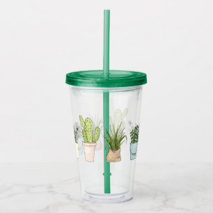 Verre En Acrylique Culbuteur mis en pot de plantes