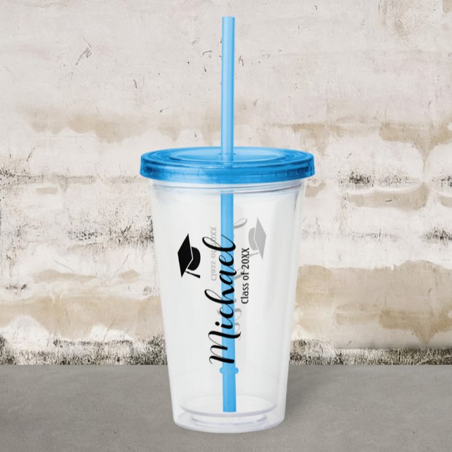 Verre En Acrylique Customized graduation mug with lid (Créateur téléchargé)