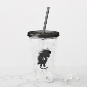 Verre En Acrylique Cute drôle porc-épic avec dessin animé de banjo