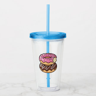Verre En Acrylique Cute Kawaii Stacked Donuts Illustration