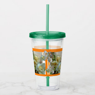 Verre En Acrylique Daffodiles de la couronne nuptiale Design Tumbler 